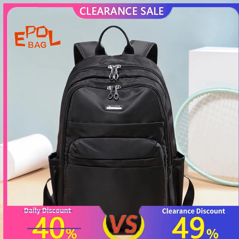 

EPOL Women's Casual Large Backpacks 2025 Teenage Youth Sports School Backpacks Female Fashion Shoulders Zipper Bags 2800-22