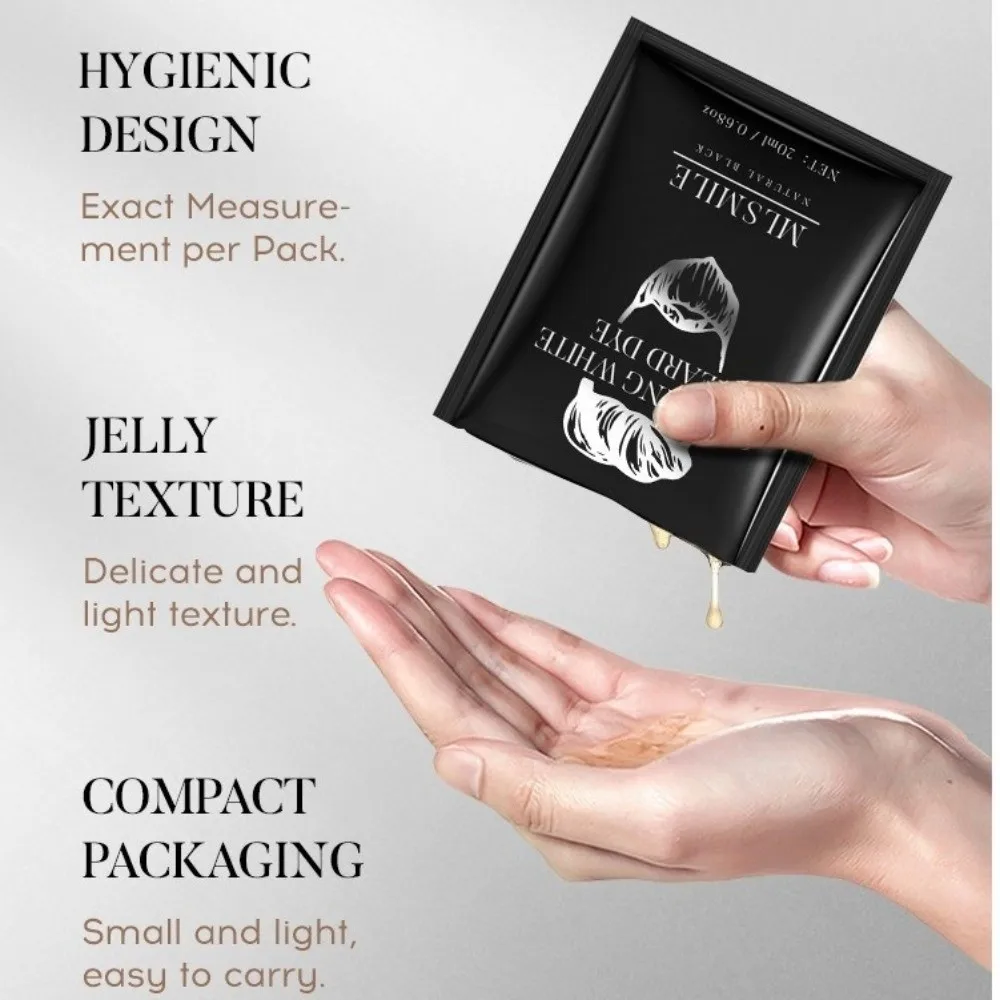 10pcs/Box Instant Blackening Men's Beard Dye DIY Coloring Color Tint Beard Paint Nature Beard Dye Cream Facial Hair Care