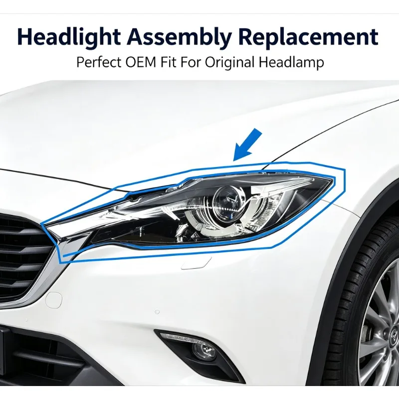 Moggic Front Headlight Assembly For Mazda CX-4 Complete Head Lamp Low / Mid Configuration Replacement