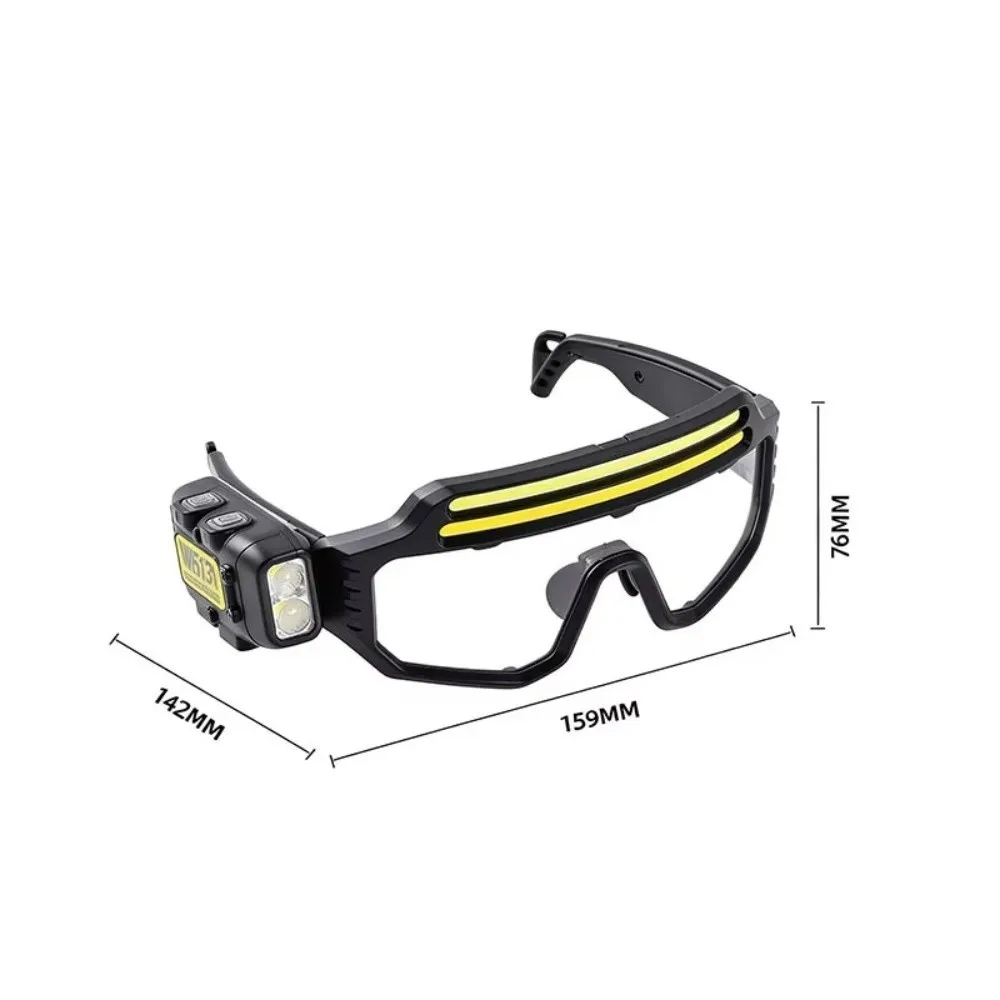 Three Light Source Motion Sensor Eyeglass Light Motion Sensor Multi Angle USB Rechargeable Headlamp Rechargeable Battery