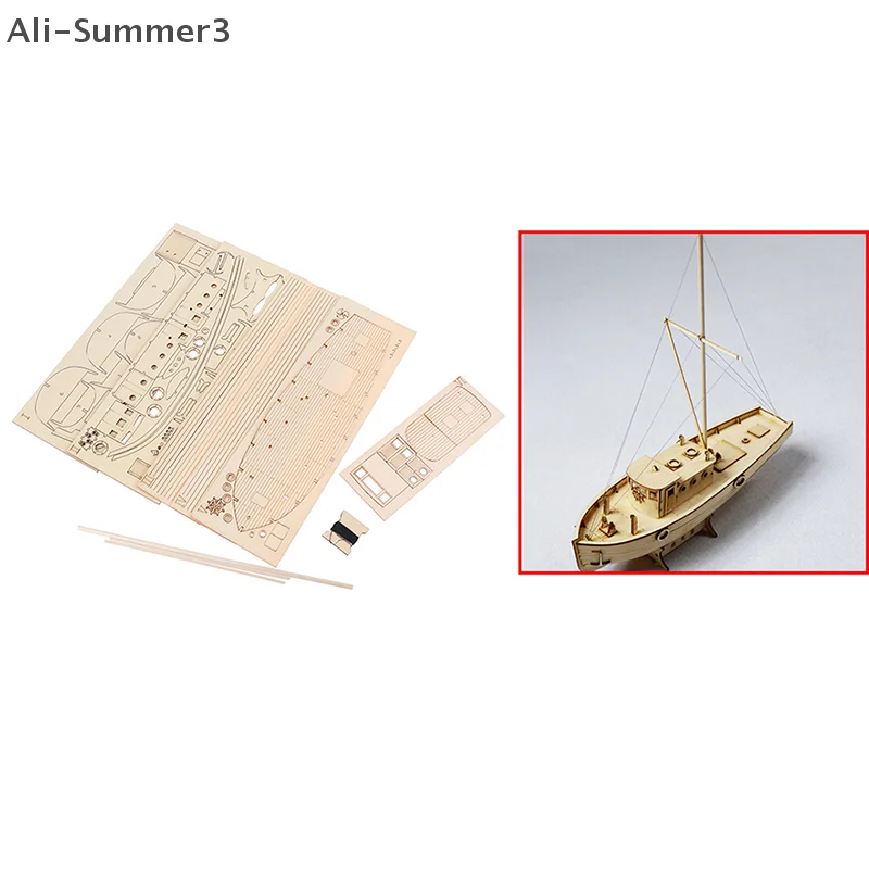 1:30 ชุดประกอบเรือใบไม้จำลอง ชุดประกอบเองแบบ DIY ของเล่นตัวต่อไม้ ของขวัญ