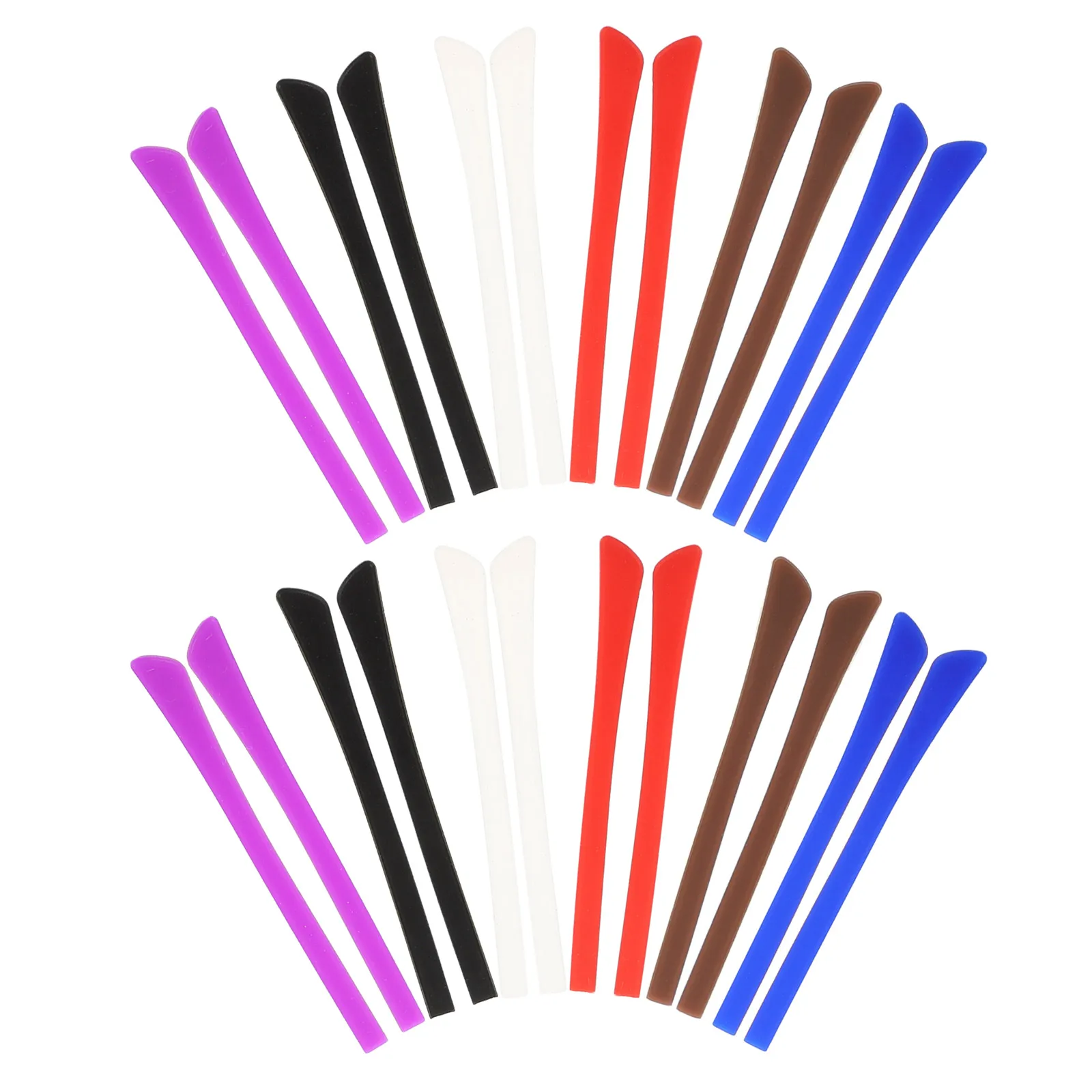 

12 Pairs Eyeglass Temple Tips Silicone End Caps Glasses Ear Grips Anti Slip Retainers Small Covers Cushions Red Blue Purple