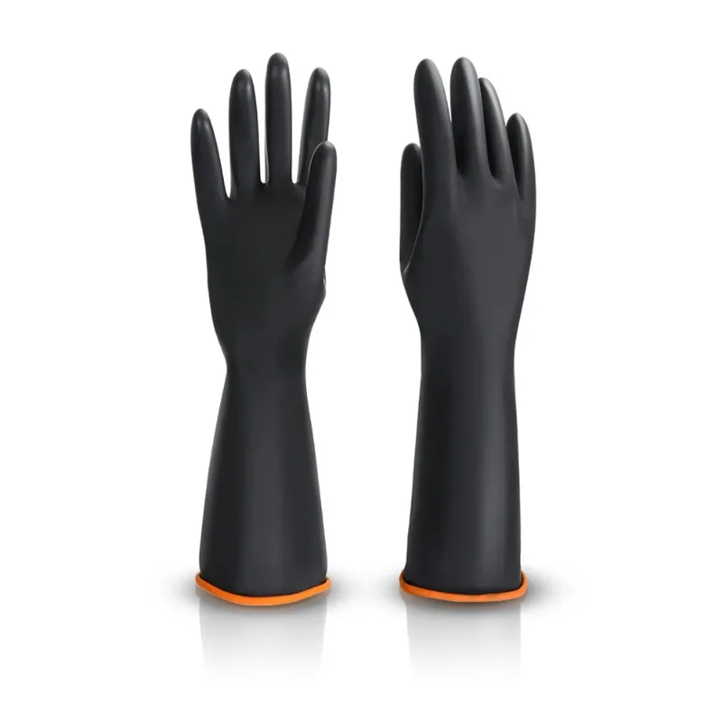 

35cm Cleaning Gloves Latex Fingers Crubbing Rubber Kitchen Dishwashing Kitchen Tools Washing Scrub Silicone Gloves Black New