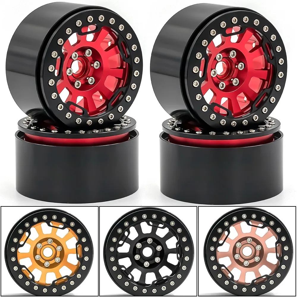 2.2 Inch Metal Wheel Hub 4pcs Tires For 1/8 1/10 Traxxas Trx4 Axial Scx10 Crawler Rc Car Retrofit Accessories Rr10 Wraith Yeti