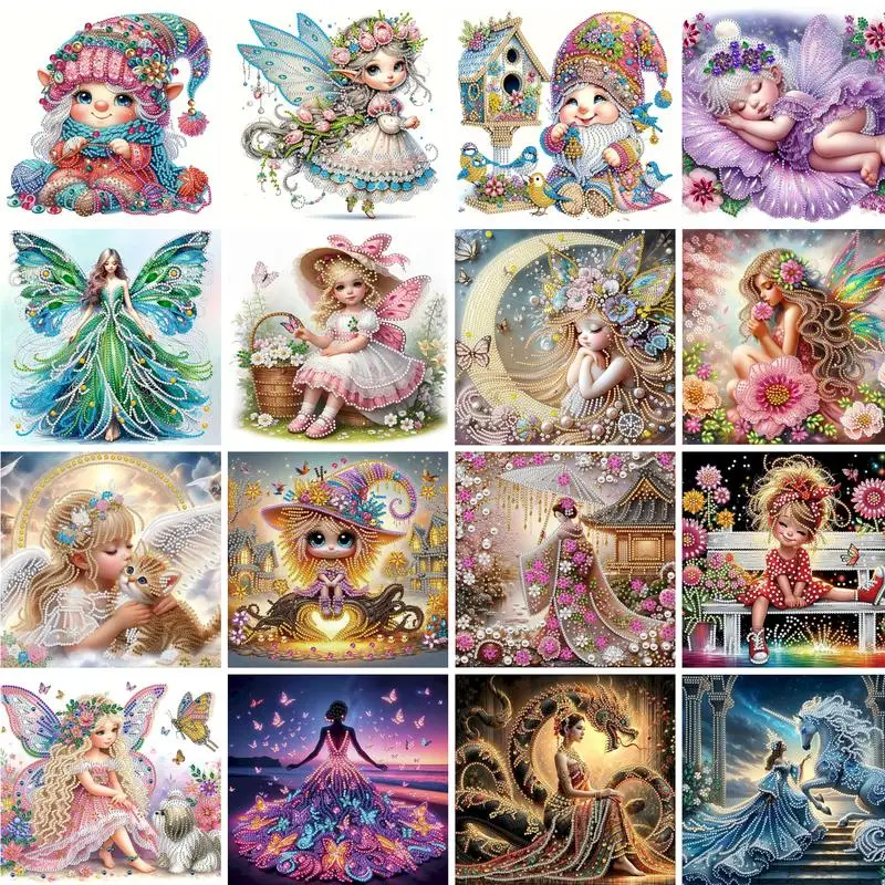 

30*30cm 5D DIY Diamond Painting Kit Partial Special Shaped Drill Girl Decoration Rhinestone Diamond Painting Home Wall Decor