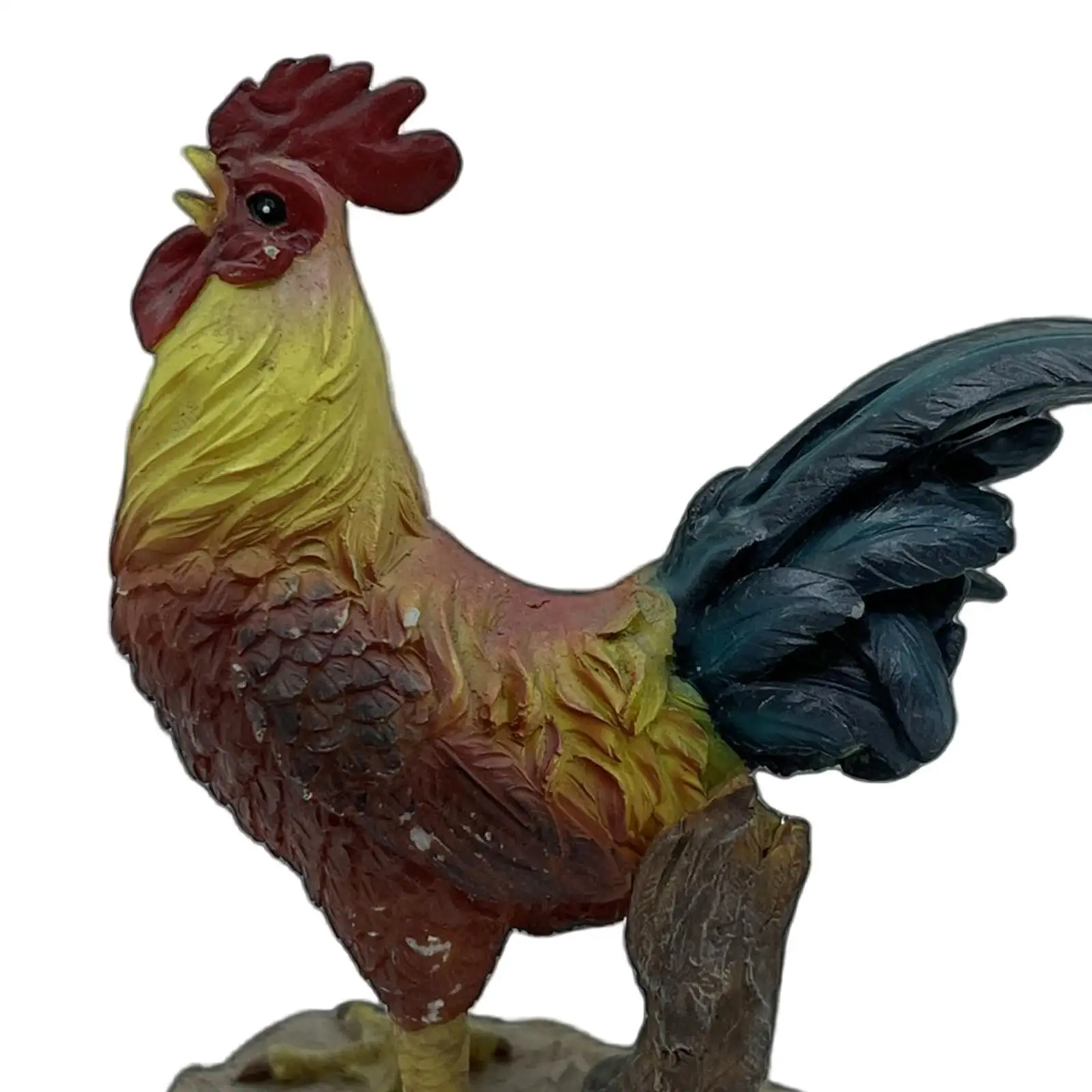 Resin Rooster Statue Chicken Statue Decorative for Patio Lawn Backyard Lift Foot L