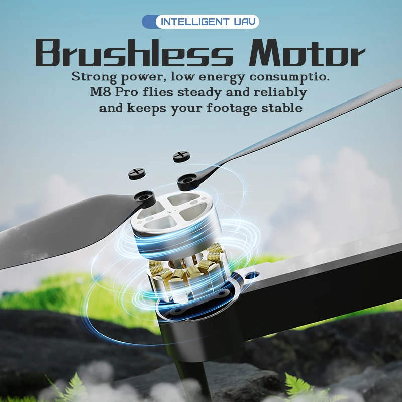 2025 M8 Pro Drone with 2 Batteries, HD Camera, Brushless Motor, Intelligent Obstacle Avoidance, Optical Flow Positioning