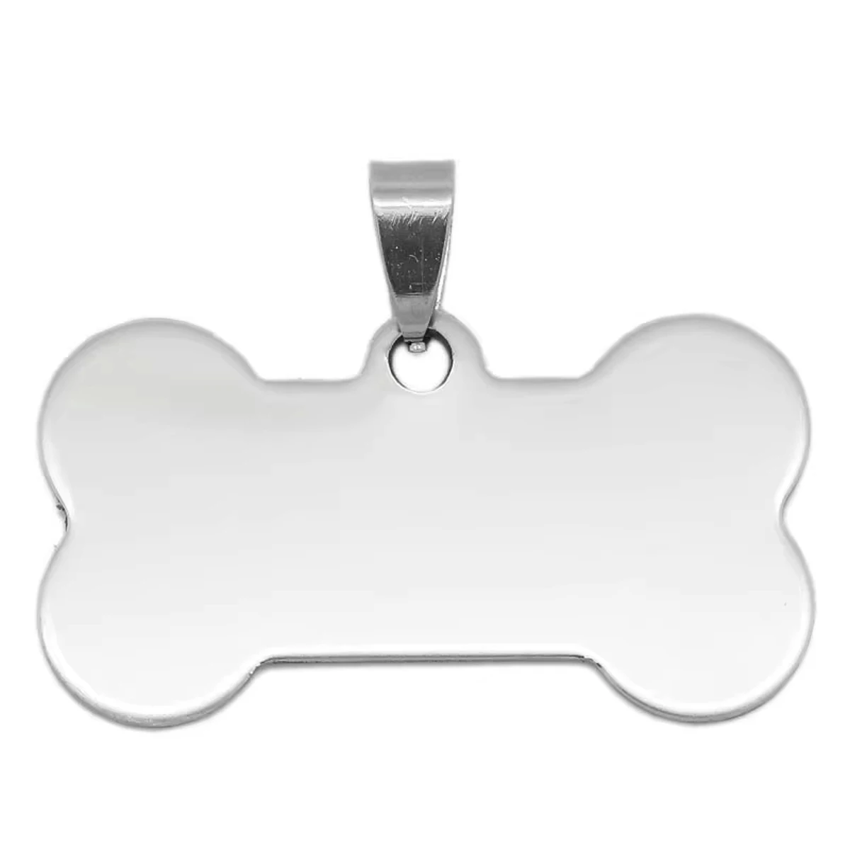 60Pcs Silver Tone Bone Blank Stamping Tags Stainless Steel Pendants 2.9x4cm(1 1/8