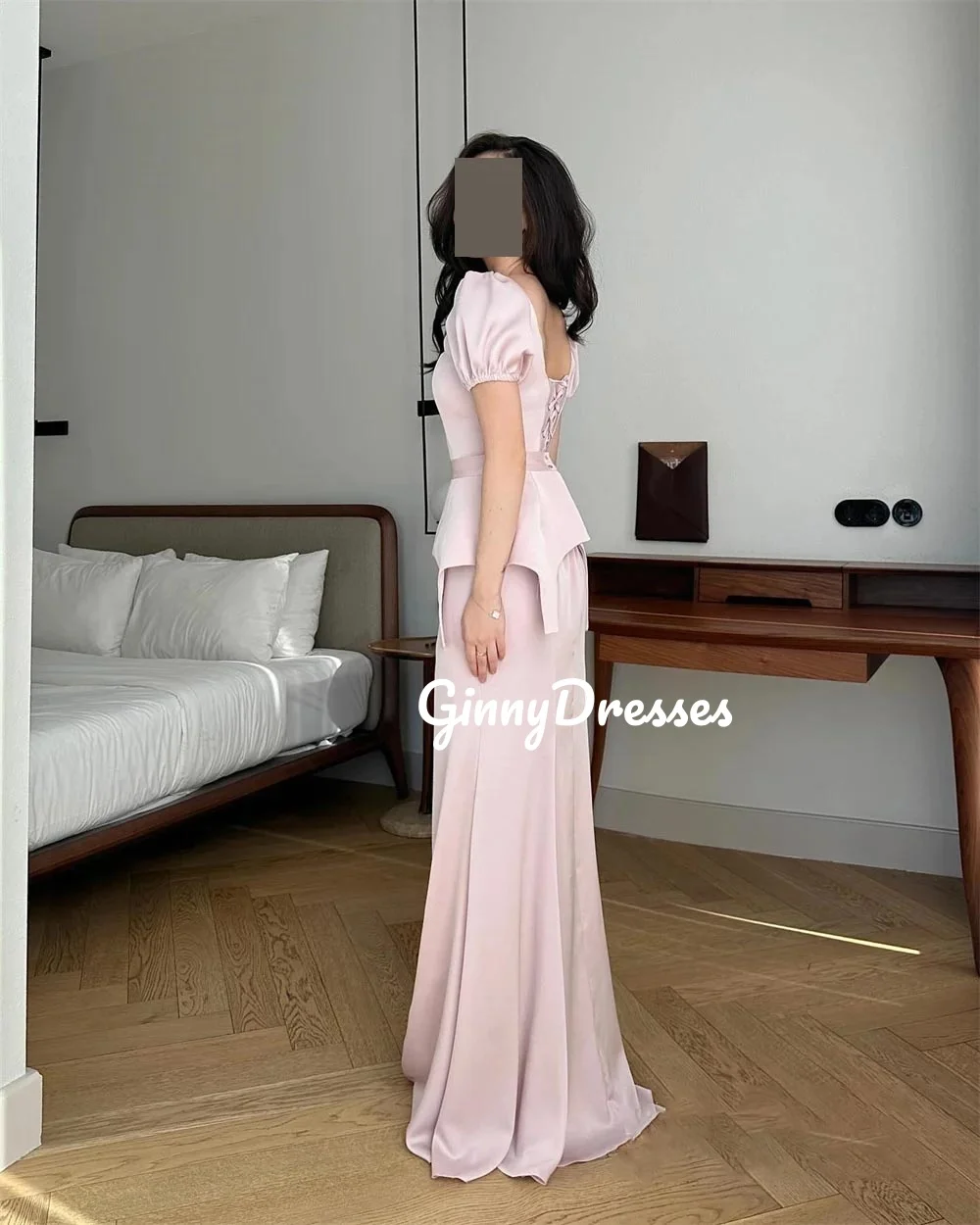 

Элегантные вечерние платья розового цвета с квадратным вырезом по индивидуальному заказу, платья длиной до пола с рюшами для особых случаев, короткие на молнии