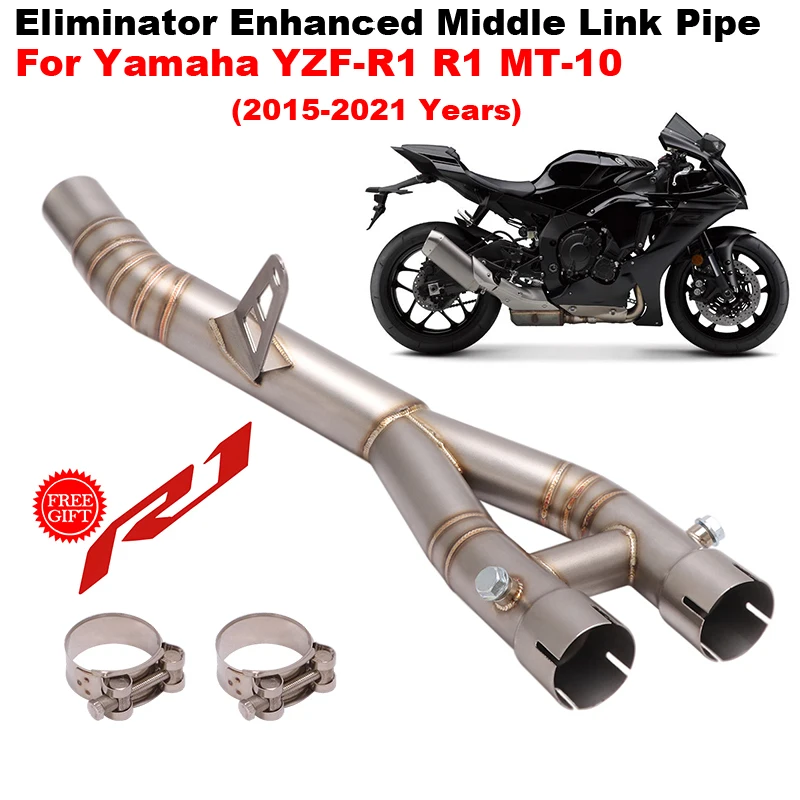 

Slip On For YAMAHA R1 YZF-R1 R1 MT-10 2015 - 2021 Motorcycle Muffler Exhaust Stainless Steel Middle Link Pipe Connect Original