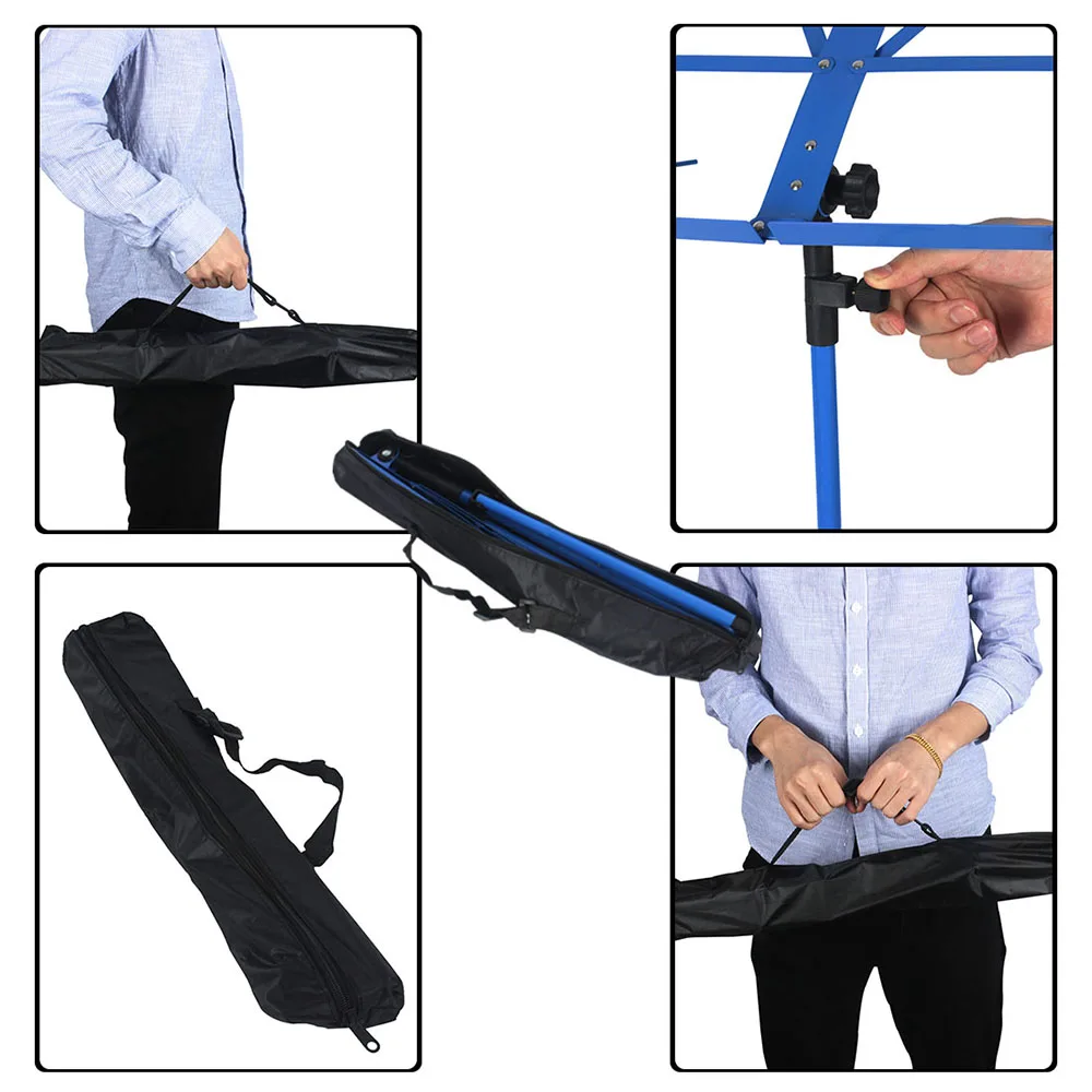 Trípode de hoja de música plegable, soporte de música de acero inoxidable, altura ajustable con bolsa, accesorios para instrumentos musicales