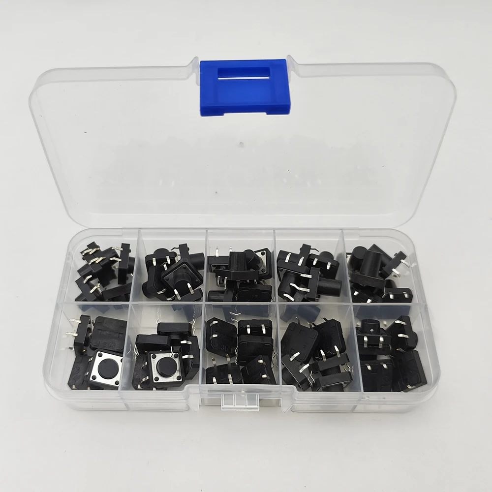 50 قطعة/صندوق PCB اللمس اللباقة مفتاح بـزر دفع DIP 4Pin التبديل الجزئي 12x12x4.3/5/6/6.5/7/8/9/10/11/12 مللي متر #2