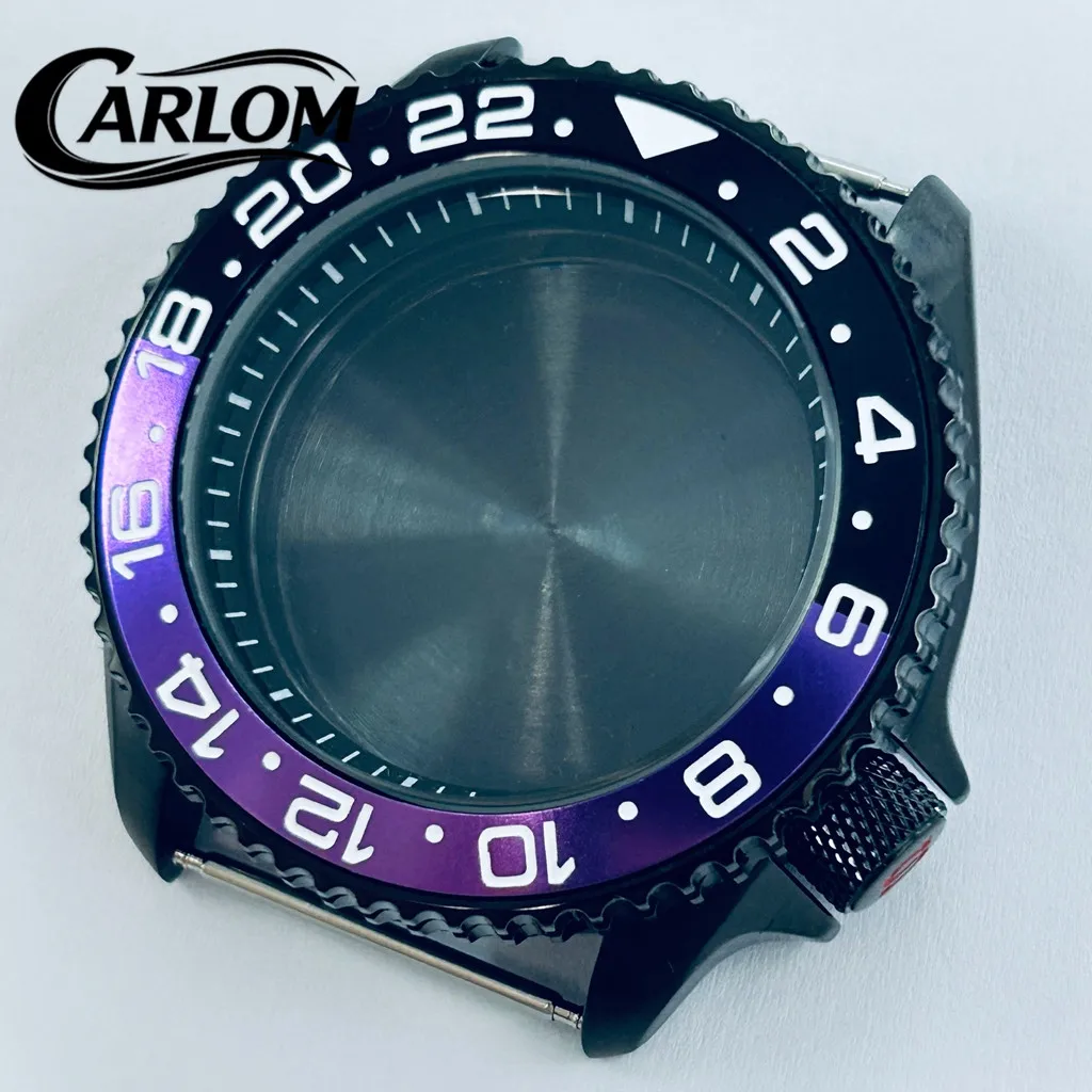 

42mm NH Watch Case For NH34 NH35 NH36 NH38 NH39 NH70 NH72 Movement SKX007 S Crown Black GMT Ceramic Aluminum Bezel