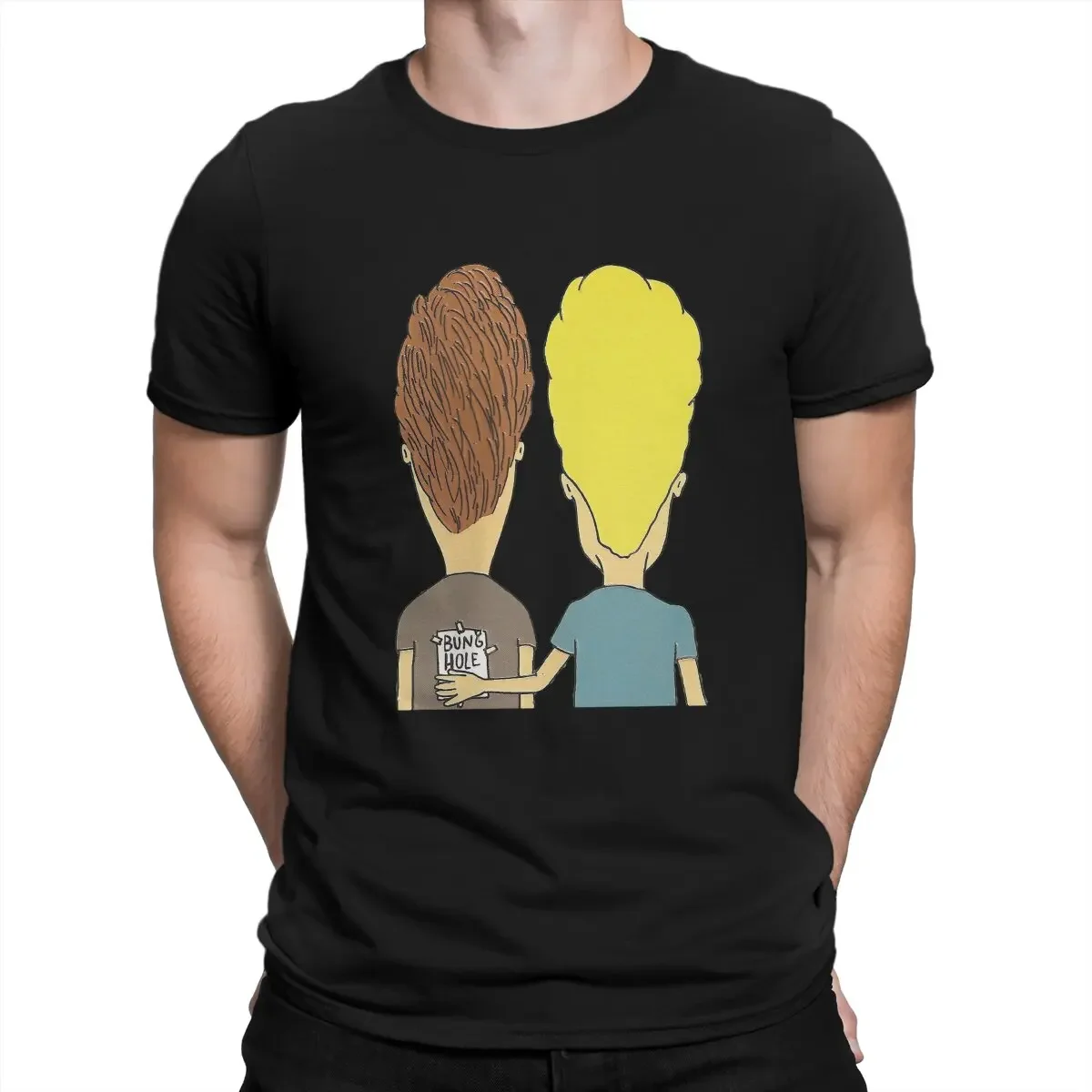 Graphic Men Tees Summer Clothing Harajuku Crewneck TShirt Beavis and Butthead Funny Sarcastic Cartoon Prank for Butthead TShirt