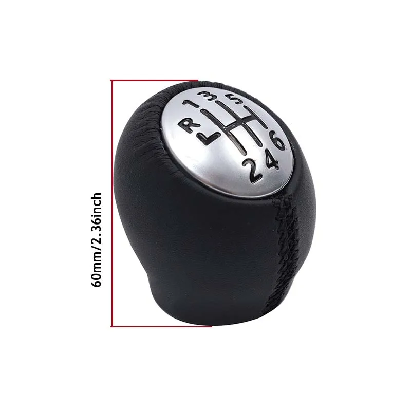 6 Speed Gear Shift Knob Leather Handleball For Renault Megane MK3 Clio Laguna For Nissan Interstar For Vauxhall Vivaro Movano