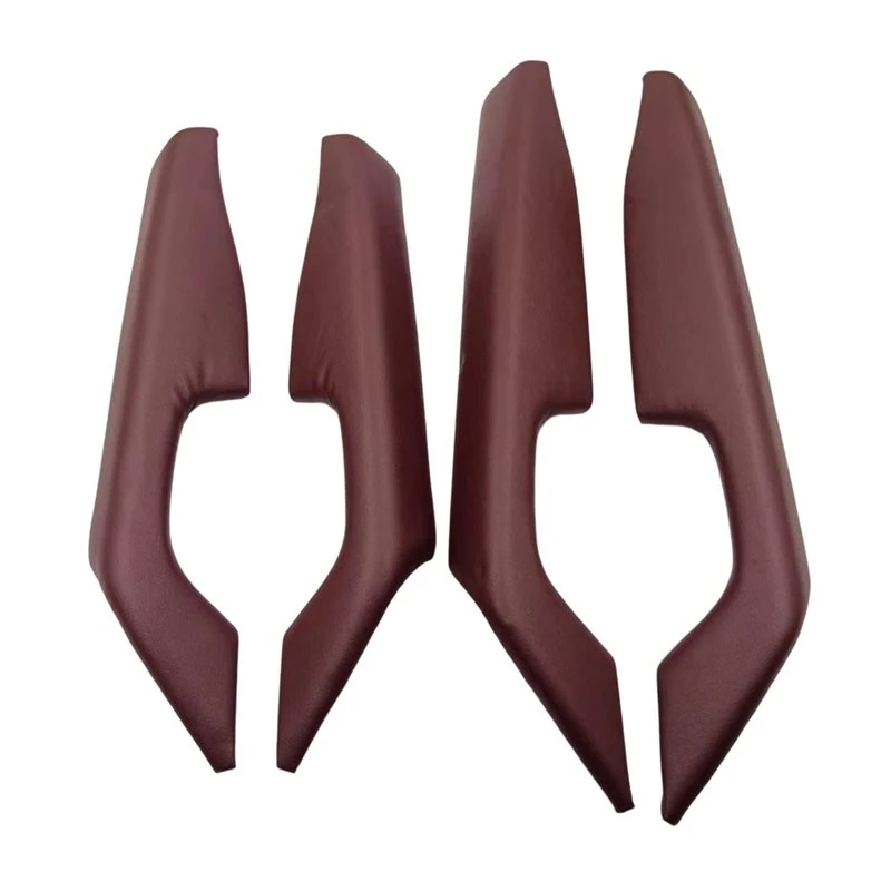 A95E-4Pcs/Set PU Leather Front Rear Door Armrest Cover Handle Panel For Toyota Hilux Vigo 15-24 Armrest Handle Base Plate Lid