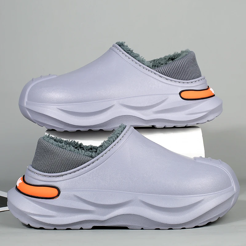 

Fashion Winter Men's Warm Slippers Cotton Slippers Outdoor Indoor Men Warm Shoes Non-slip Mens Home Bedroom Plush Warm Slippers