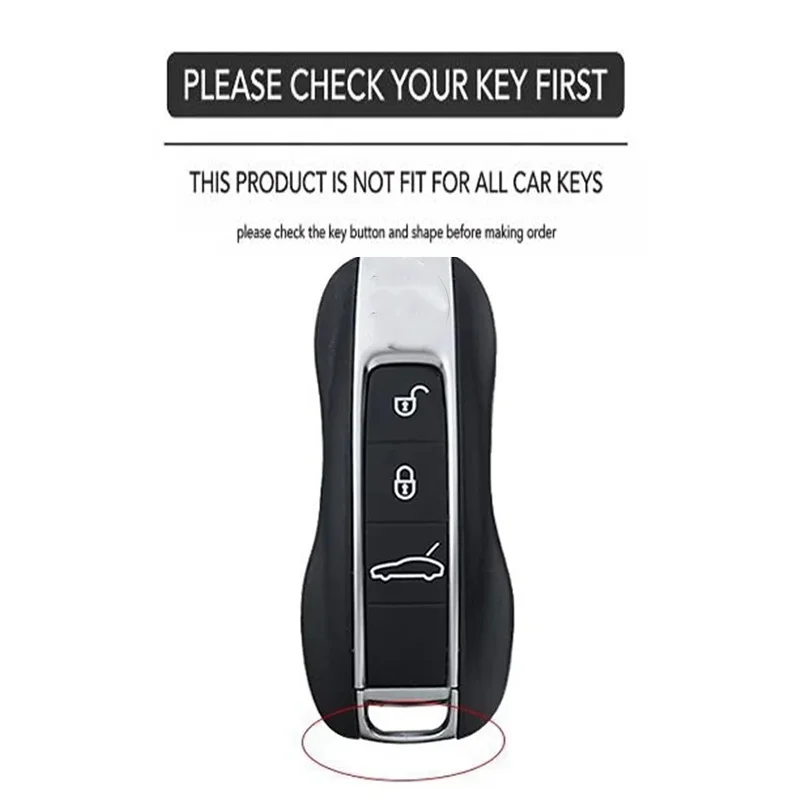 For Porsche Panamera Cayenne 971 911 9YA Macan Boxster Car Key Case Cover Auto Keychain Protective Suede 3 Button Accessories