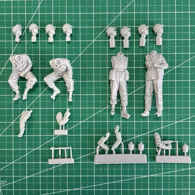 1/35 Scale Die-Cast รูปเรซิ่นชุด WWII US Infantry Jeep Crew & Medic ชุด 4 ตัวเลข (ไม่มีรถ) ประกอบ Unpainted