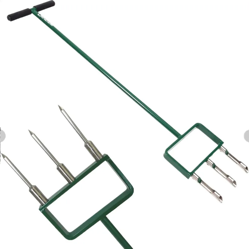 2-in-1 Lawn Aerator Soil Loosener Manual Punch Digging Tool Portable Grass Yard Ventilation Maintenance Tools