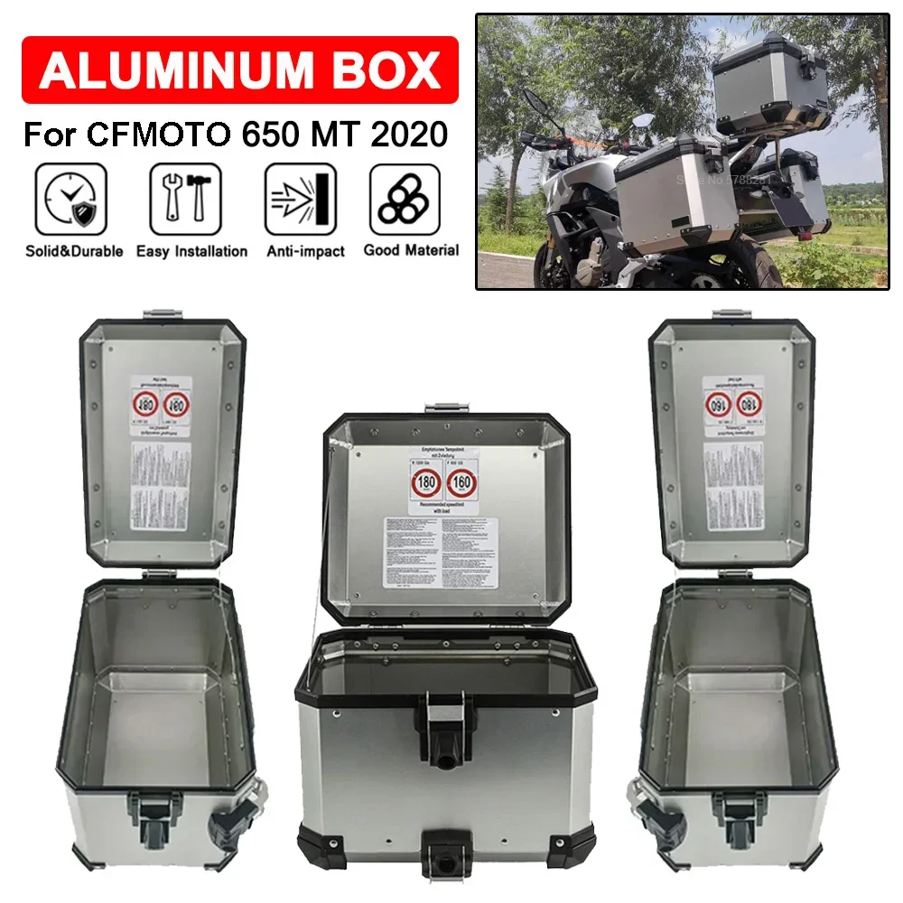 

Aluminum Box Top Case Panniers Luggage Rack For CFMOTO 650 MT 650MT 2020-2022 Motorcycle Tail Side Box Trunk Saddlebag Bracket