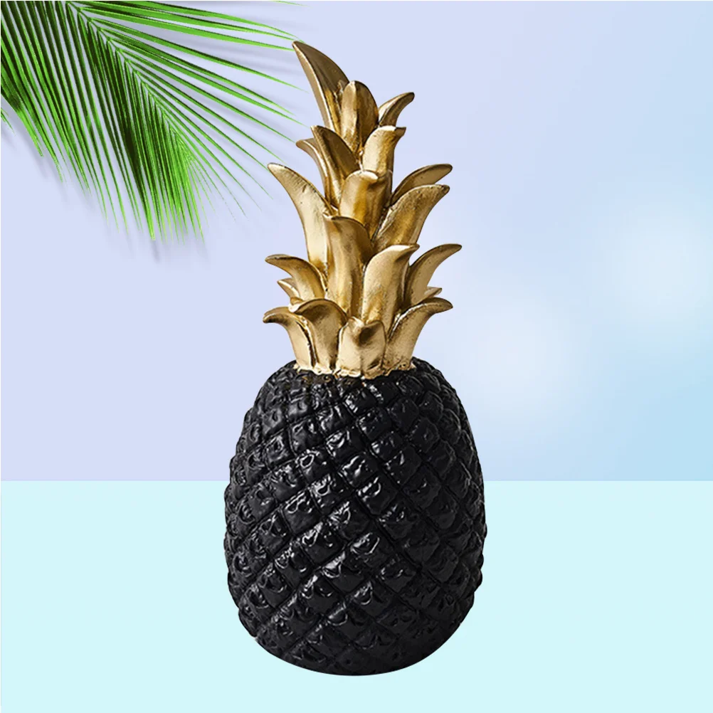 

Resin Pineapple Shaped Ornament Large Black Creative Modern Rustic Home Desktop Cabinet Decoration Resin Pineapple