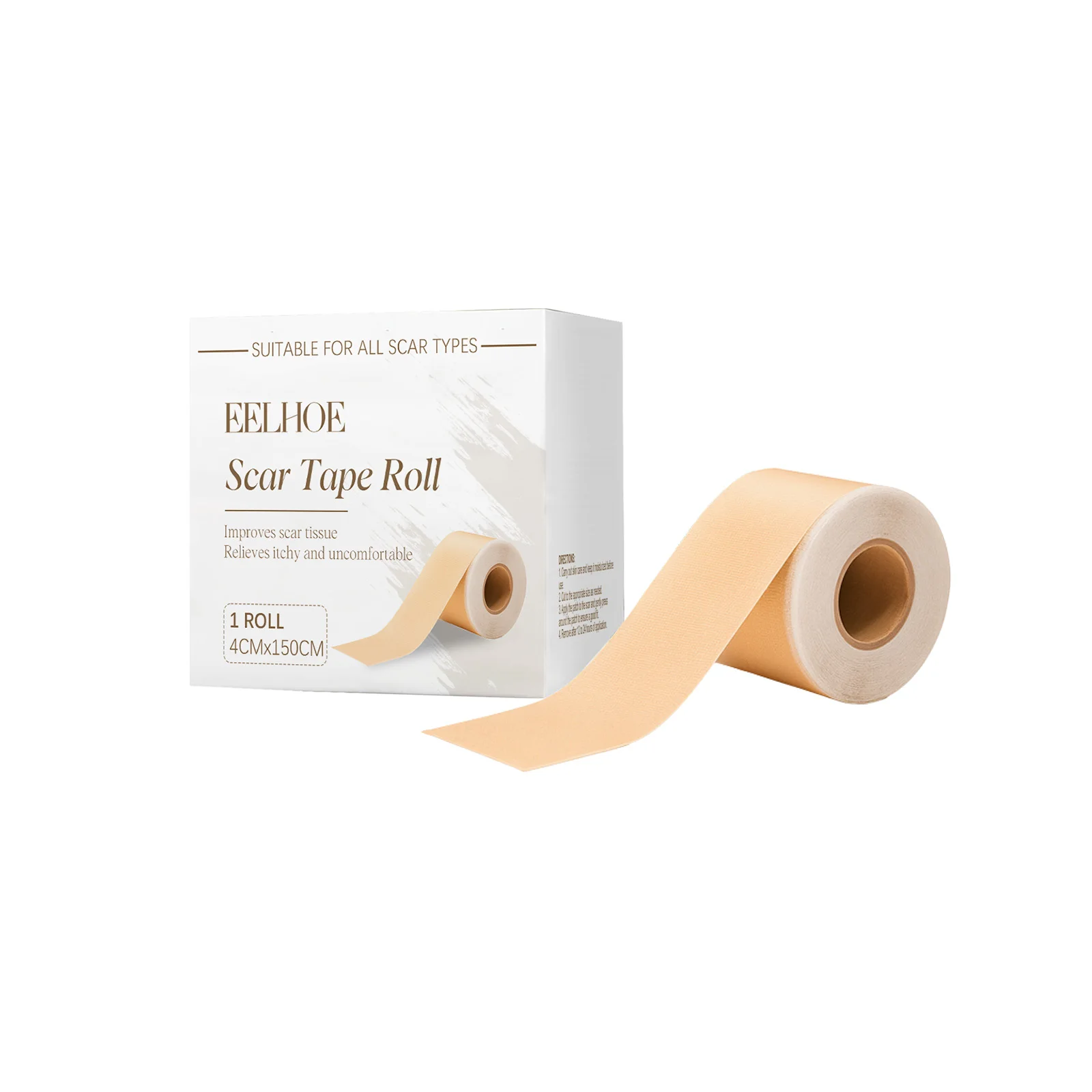 Eelhoe Silicone Scar Tape Roll Breathable Long Lasting Adhesive Scar Patch For Surgery Scars Stretch Marks Skin Smoothing Repair