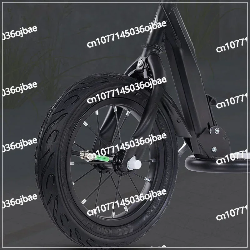 

Folding Design, 12 Inch Inflatable Tires, Wide Foot Pedals, Brakes, Children's and Youth Scooters