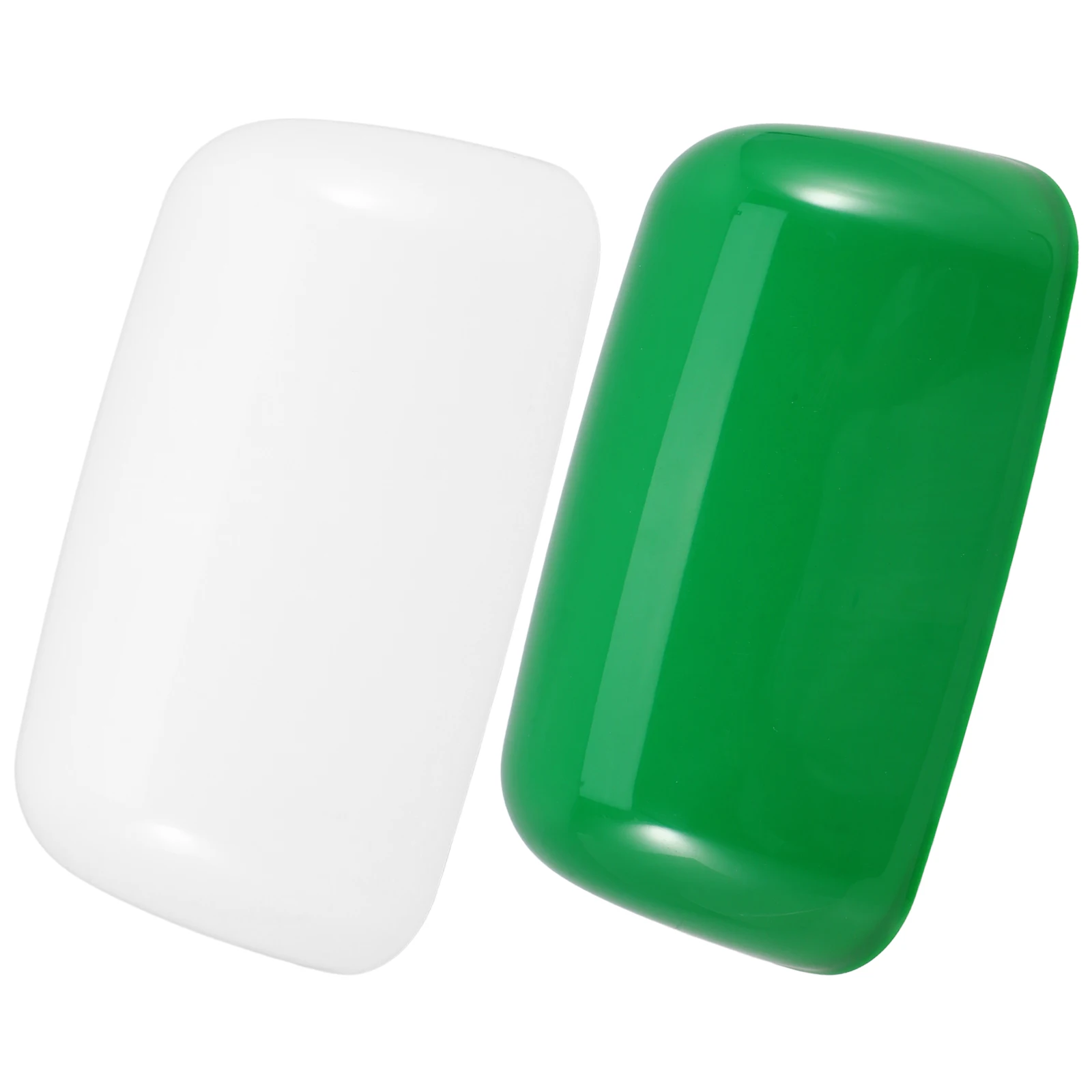 

2Pcs Retro Vintage Bankers Lamp Shade Replacement Green Plastic Cover for Desk Table Lamp Office Bedside Lighting