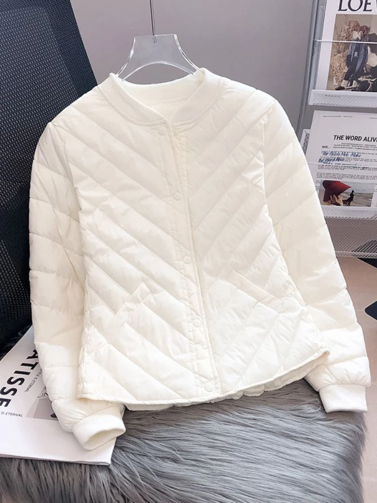 2024 New Down Cotton Jacket, Female Small Figure, Winter Pink Slim Baita Short Cotton Jacket, Warm and Trendy Outerwear