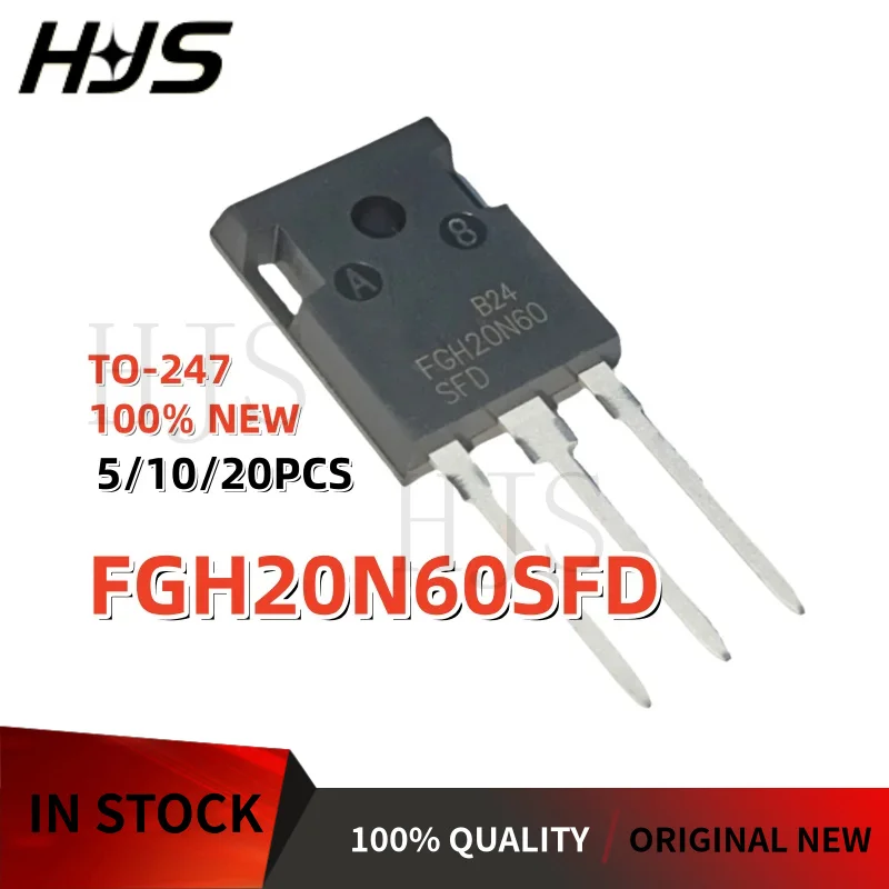 5-20PCS FGH20N60SFD FGH20N60 SFD 20N60 TO-247 IGBT tube for welding machine Brand New In Stock