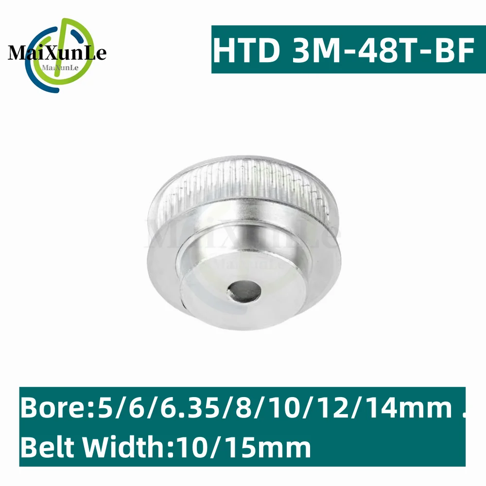 

HTD 3M BF-type 48 Tooth Timing Pulley With a Pitch of 3mm, Aperture of 5/6/6.35/8/10/12/14mm, Bandwidth of 10mm/15mm