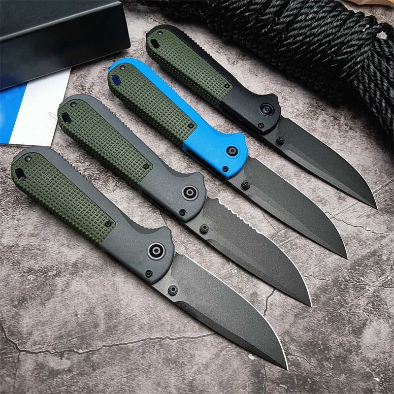 BM430 Folding Knife Outdoor Camping Tactics Nylon Wave Fiber Handle Survival Hunting Self Defense EDC Tool Folding Knife