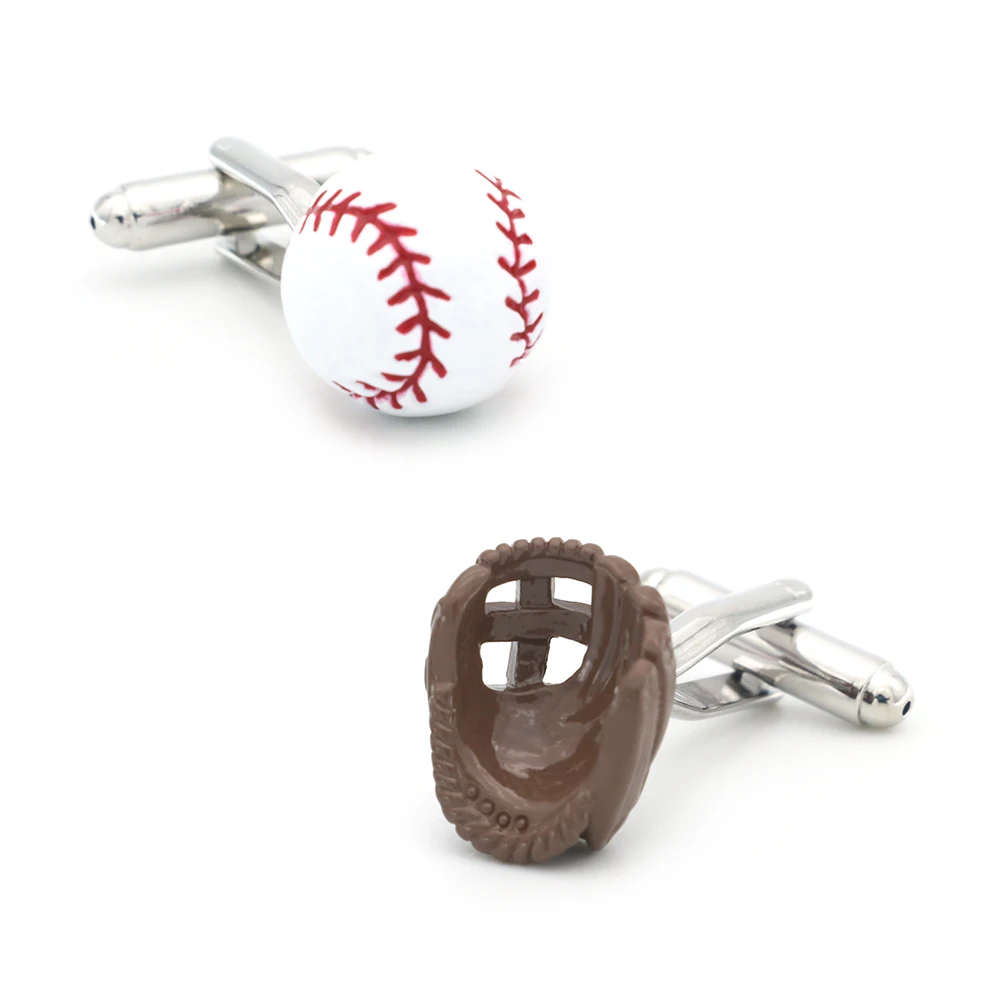 Baseball Design Sport Cufflinks For Men Quality Brass Material White Color Cuff Links Wholesale&retail