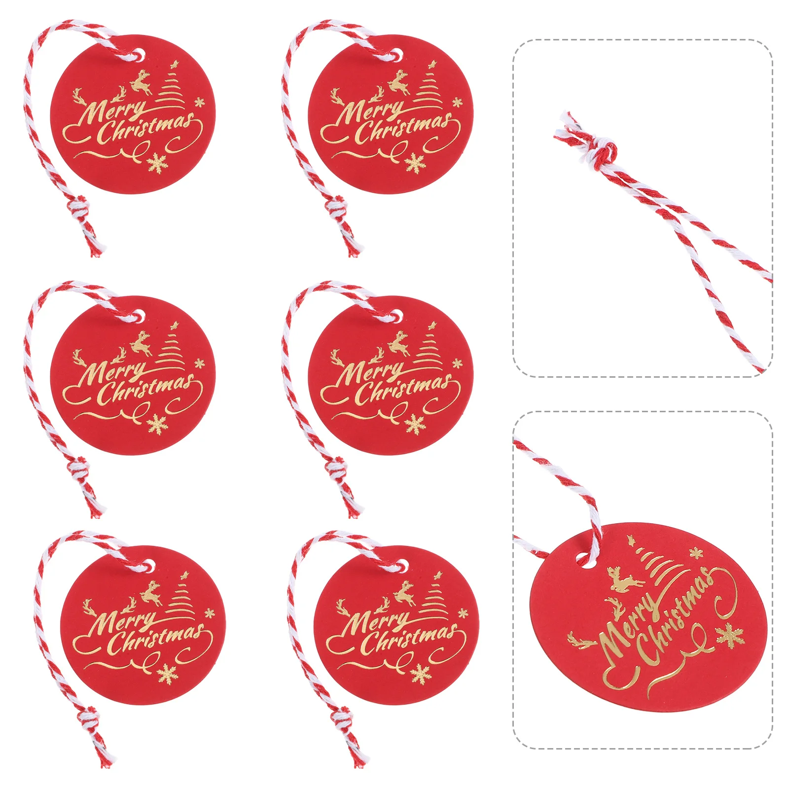 

100Pcs Christmas Gift Labels Merry Christmas Paper Tags Thick Cardstock Hanging Holiday Decorations for Gifts and Party
