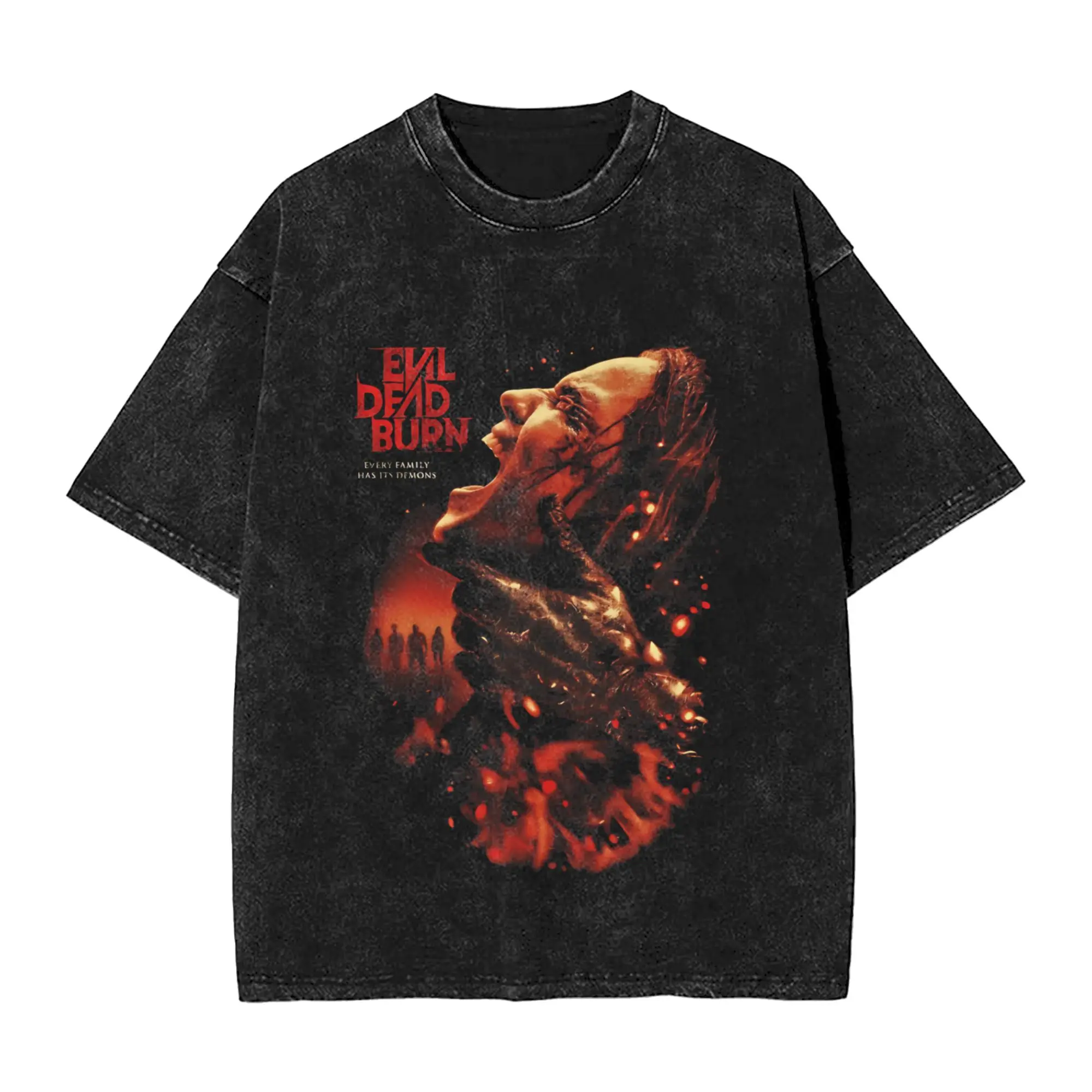 Summer evil dead burn 2026 Washed T Shirts Outfit Oversize T-Shirts  Men Women Tee