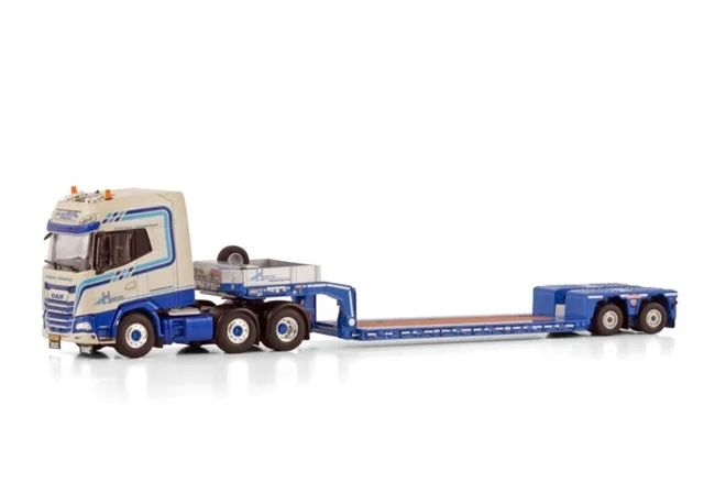 Alloy Model Toy Gift WSI 1:50 Scale DAF XG+ 6X2 Axle Low Board Trailer Transport Truck Vehicle Diecast Toy Model 01-4175