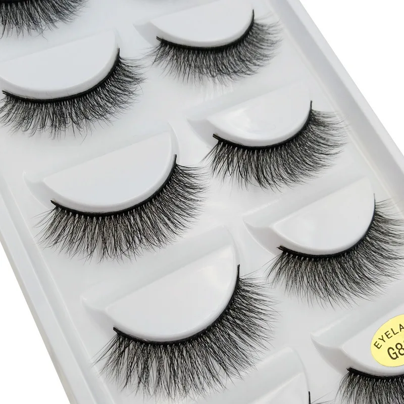 5 Pairs 3D Mink False Eyelashes H13, Soft Eyelash Extension Natural Eyelashes Makeup Lashes Wholesale G800, G806