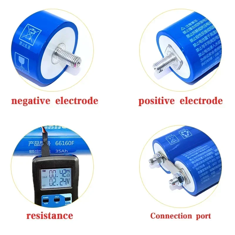 전기 자동차 LTO 66160 고전력 배터리, 2.3V 35AH 리튬 티타네이트 배터리, 전기 자동차 태양 에너지 시스템용