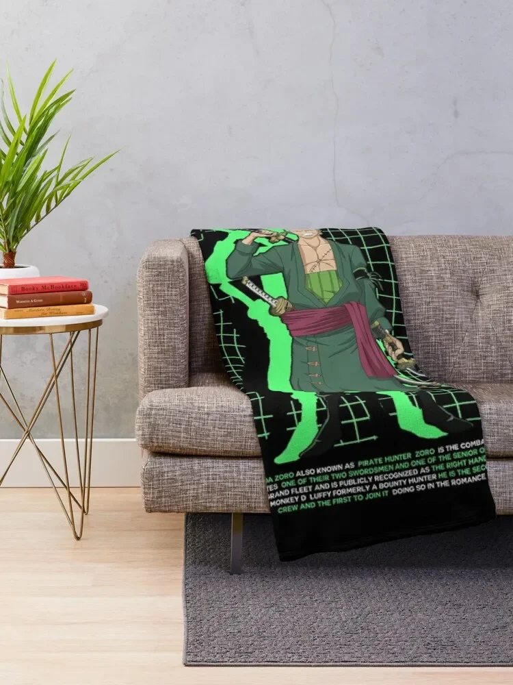 Zoro in Streetwear Style Throw Blanket Furrys Decoratives Blankets