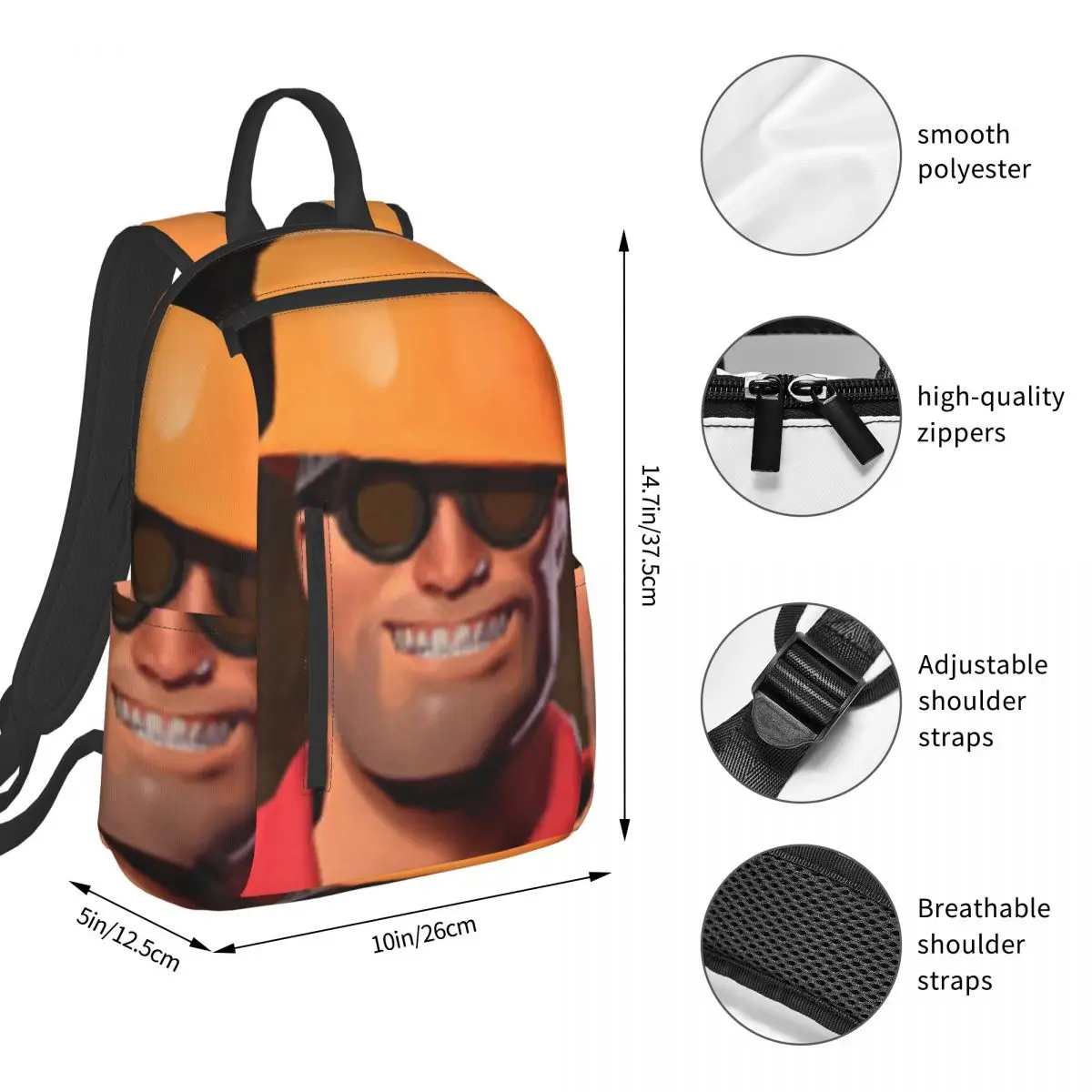 Team Fortress 2 Backpack Student BookBag Children School Bag Computer Shoulder Bags Men Women