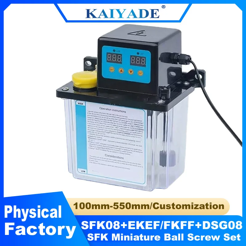 

110V 220V Electromagnetic Auto Lubrication Oil Pump with 0.5L 1L 2L Tank And Pressure Gauge for CNC Engraver Lubricating System