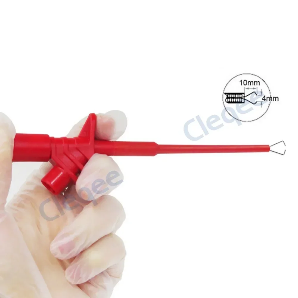 Cleqee P5004 2 Stück Schnelltest-Hakenclip Isolierte Prüfspitze mit 4mm Buchse Professionelles Hochspannungs-Elektro-DIY-Zubehör – Detail 3