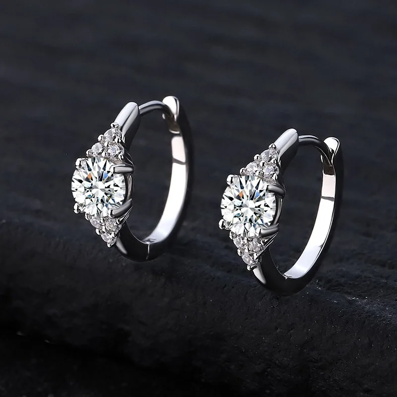 

AMGROCK S925 sterling silver earrings pt950 platinum plated moissanite earrings for women Valentine's Day exquisite jewelry gift