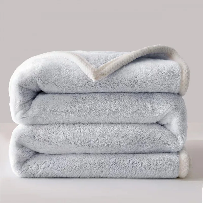 

Winter Warm Blanket for Beds Fluffy Coral Fleece Throw Blanket for Sofa Double Queen King Plaid Bedspread Bed Cover Winter Sheet