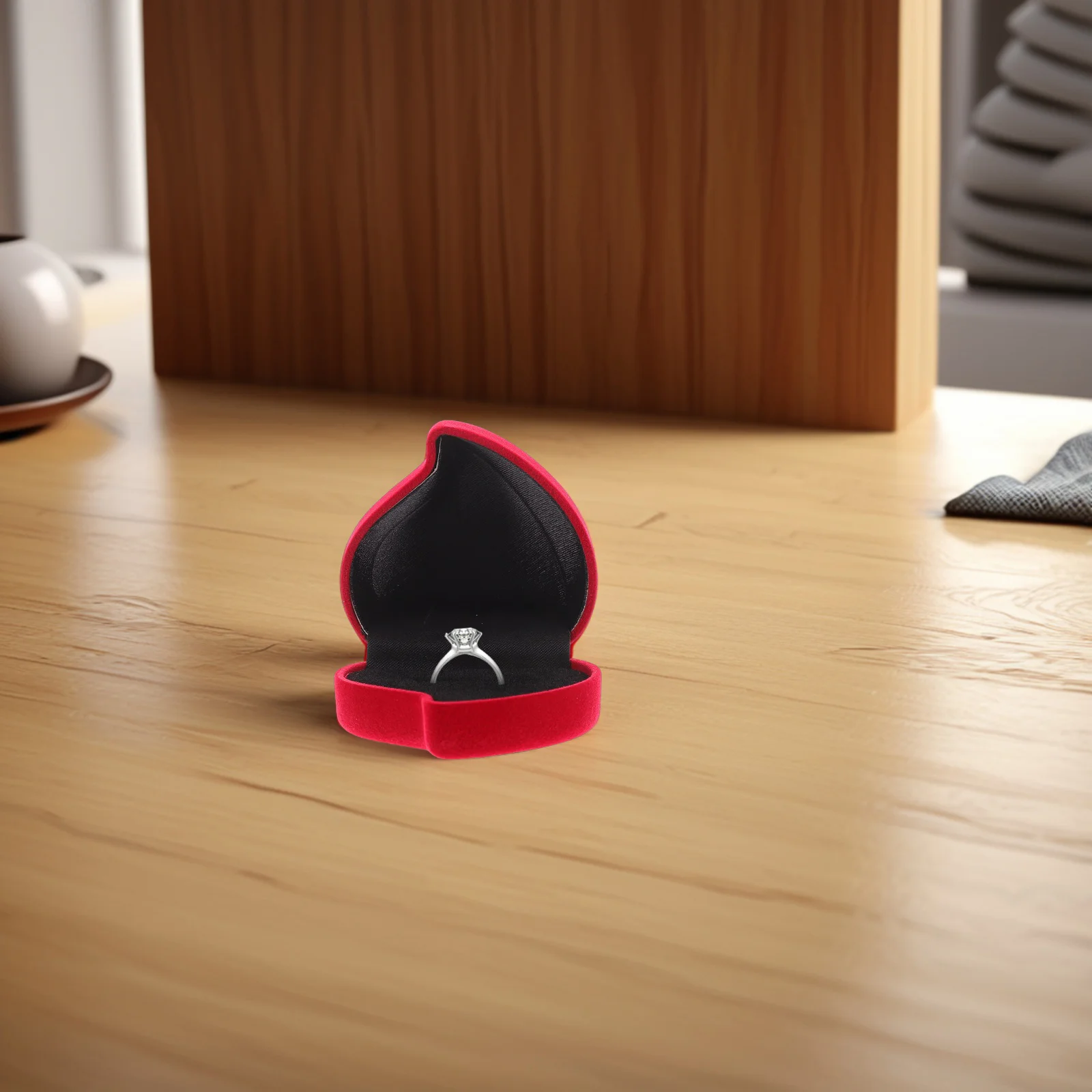 منظم حلية مدمج، حافظة خاتم الخطوبة، مجوهرات صغيرة على الصدر، قلب صغير