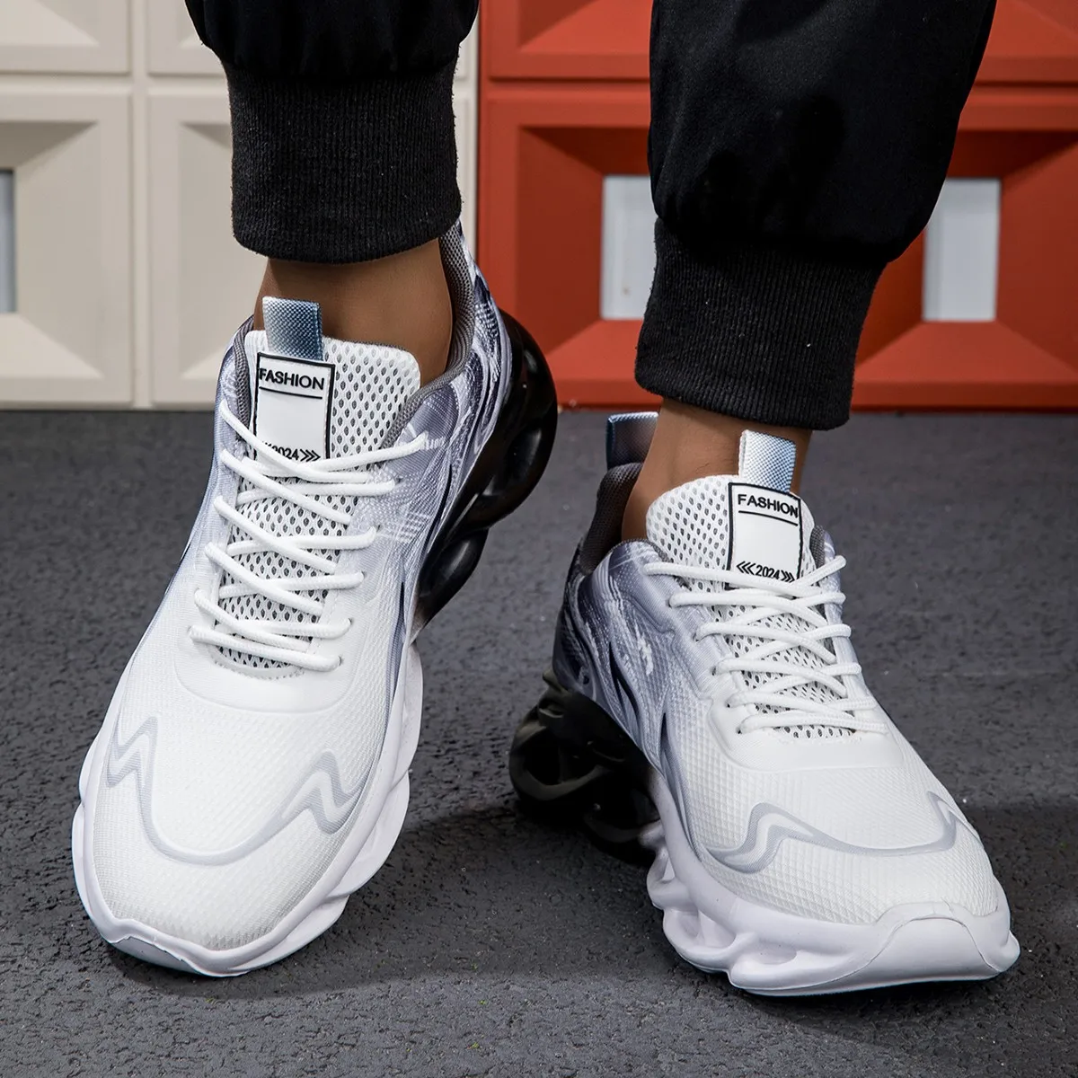 Herren Mode Vielseitige Bequeme Farbverlauf Gedrehte Strick-Schuhe, Lässige Laufschuhe, Wanderschuhe, Unisex Freizeitschuhe – Detail 12