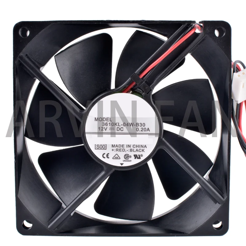 

COOLING REVOLUTION 3610KL-04W-B30 9cm 9025 9225 90mm Fan 12V 0.20A Double Ball Bearing Computer CPU Power Cooling Fan