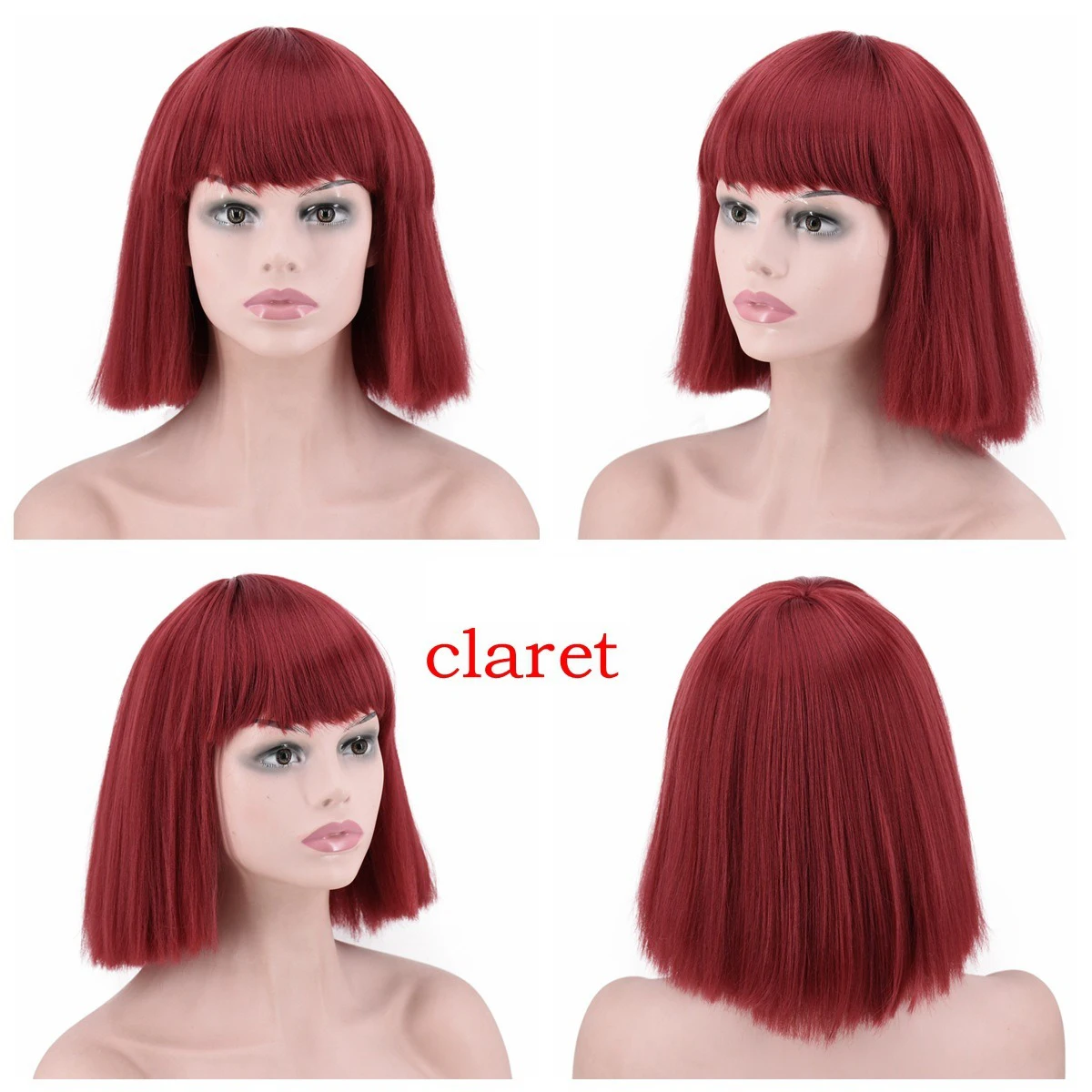 

GAGA Same Wig Broom Head Wig Rose Net Gold Black 30cm Short Straight Hair Cosplay Super Star Hairstyle Wig
