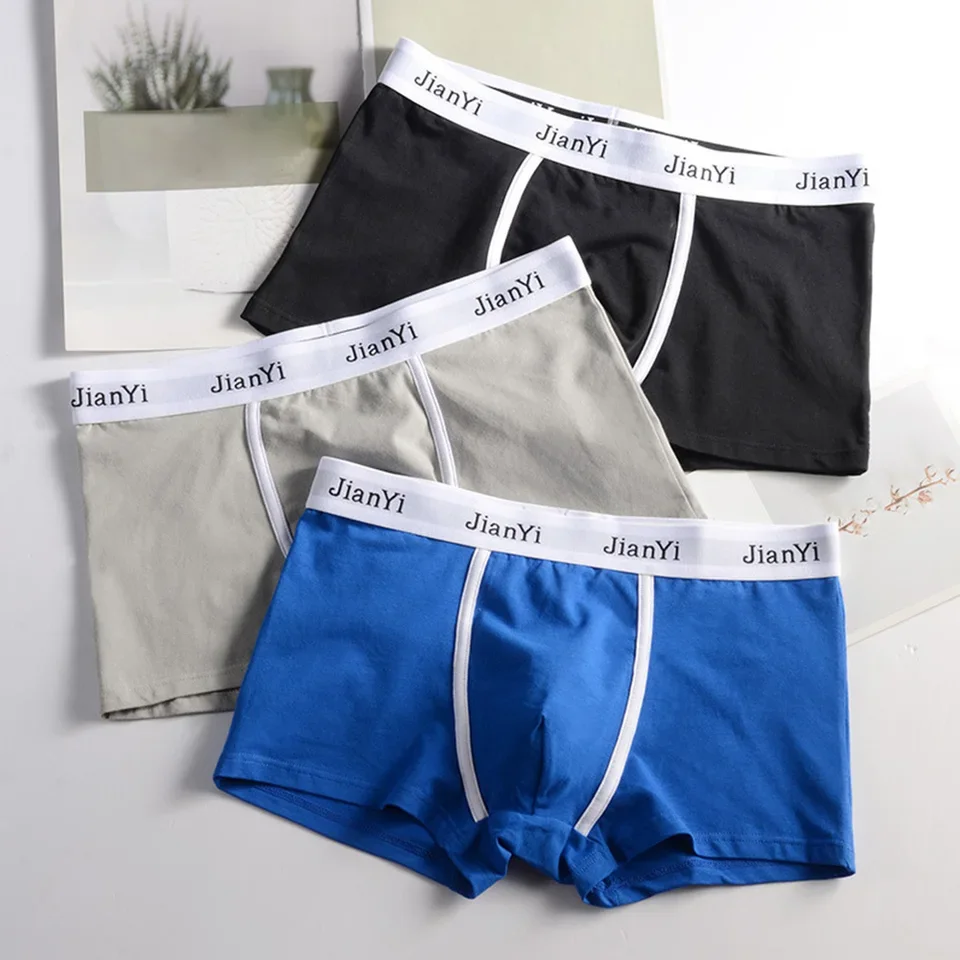 

1pc Men Cotton Boxers U Pouch Breathable Underpants Fashion Comfortable Underwear Mid Rise Elastic Boxers Briefs